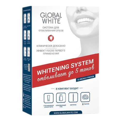 Система для домашнего отбеливания зубов Global White в МейТан