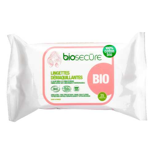 Влажные салфетки Bio Secure для удаления макияжа 25 шт в МейТан