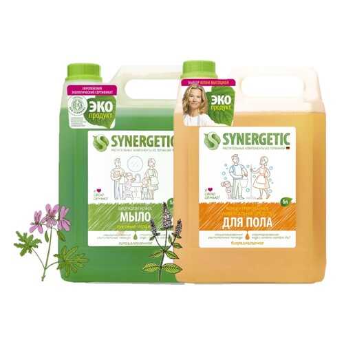 Набор Synergetic Mix жидкое мыло, средство для мытья пола 2 шт 5 л в МейТан