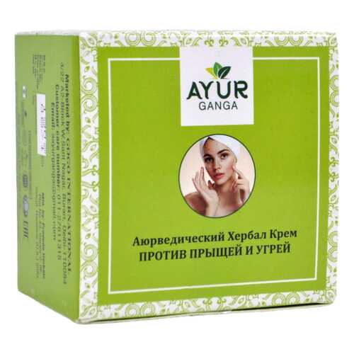 Крем ПРОТИВ ПРЫЩЕЙ И УГРЕЙ (Ayurvedic Herbal ACNE & PIMPLE Cream) AYUR GANGA, 30г в МейТан