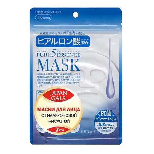 Маска для лица Japan Gals с гиалуроновой кислотой Pure 5 Essential 7 шт в МейТан