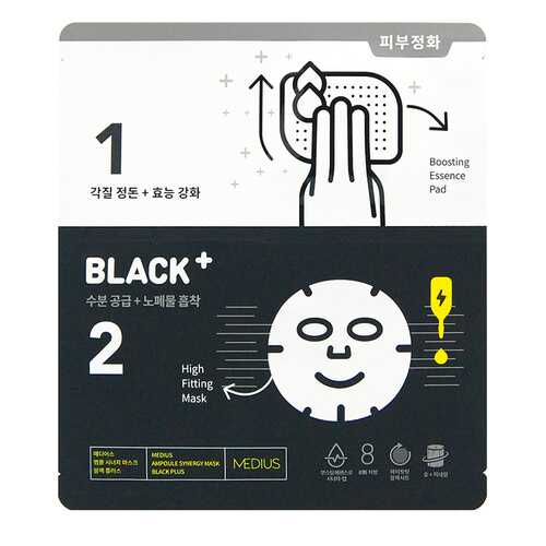 Маска MEDIUS Ampoule Synergy Mask Black Plus 33mL 1 шт в МейТан