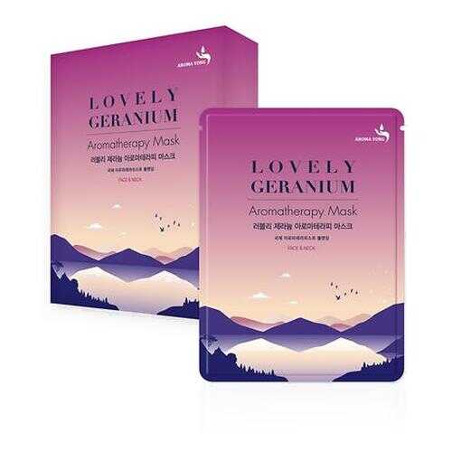 Маска Восхитительная ГЕРАНИЯ Aroma Yong Lovely Geranium Aromatherapy Mask 6шт в МейТан
