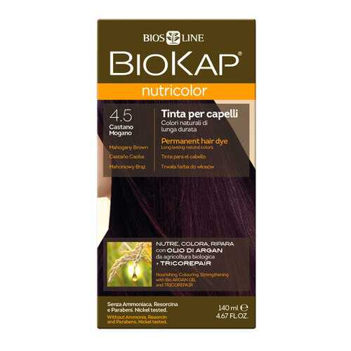 Краска для волос BIOKAP «Махагон (темно-коричневый красный)» тон 4.5, 140 мл в МейТан