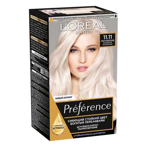 Краска для волос L`Oreal Paris Preferance 11.11 Ультраблонд пепельный 40 мл в МейТан
