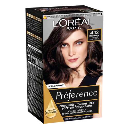 Краска для волос LOreal Paris Preference оттенок 4,12 Монмартр в МейТан