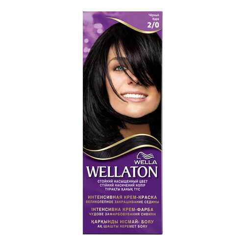 Краска для волос Wella Wellaton 2/0 черный 110 мл в МейТан