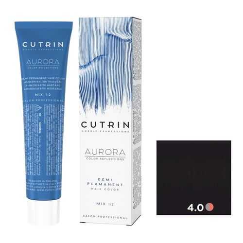Крем-краситель AURORA DEMI PERMANENT для окрашивания волос CUTRIN 4.0 коричневый 60 мл в МейТан