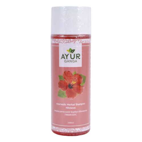 Шампунь ГИБИСКУС (Ayurvedic Herbal Shampoo HIBISCUS) AYUR GANGA, 200мл в МейТан